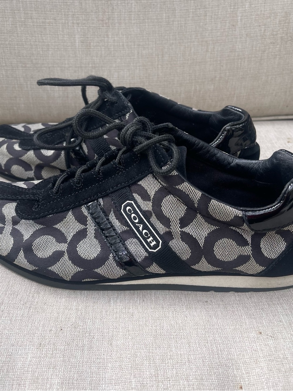 Coach Black & Gray Signature Logo Athletic Sneakers